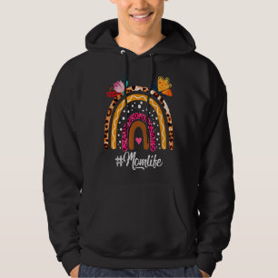 Womens Rainbow Leopard Mum Life  For Mother's Day Hoodie