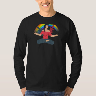 Womens Rainbow Purple Yoga T-Shirt