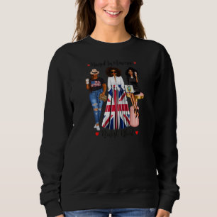 Womens Raised In American British Blood Black Wome Sweatshirt