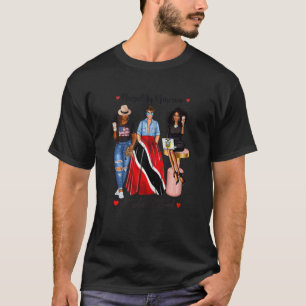 Womens Raised In American Trinidad Blood Black Wom T-Shirt