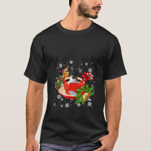 Womens Rat Terrier And Coffee Christmas Snow Light T-Shirt