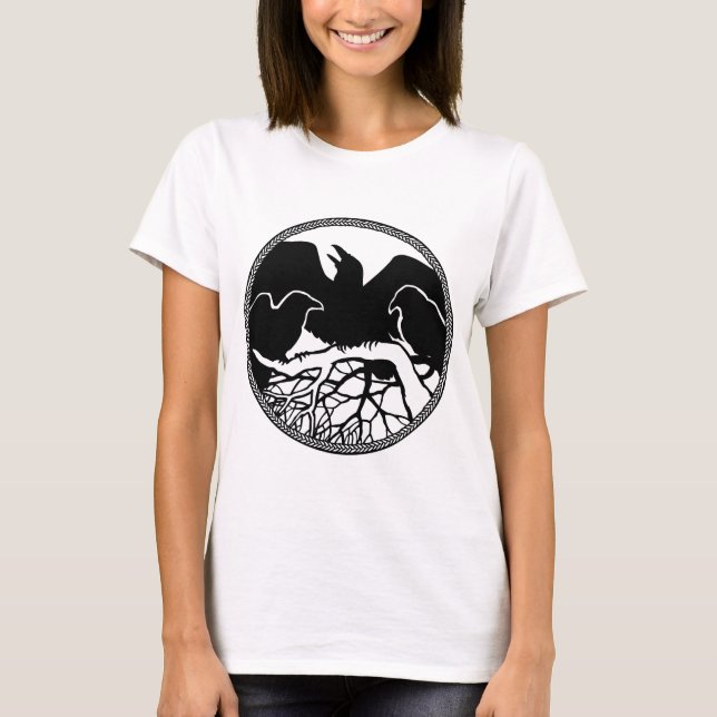Women's Raven Art Shirts Ladies Crow / Raven Tops (Front)