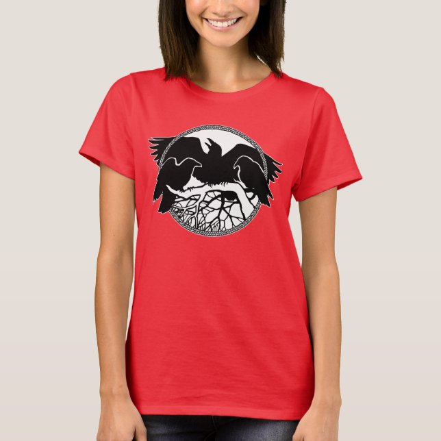 Women's Raven Art Shirts Ladies Crow / Raven Tops (Front)