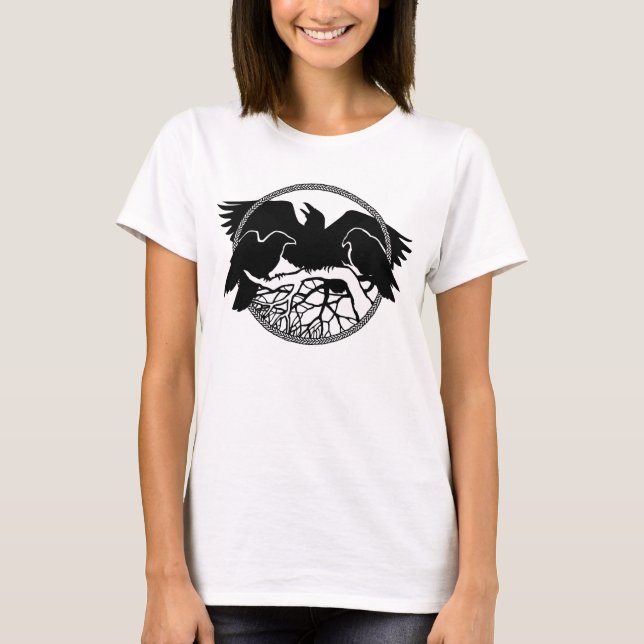 Women's Raven T-shirt Raven Crow Art Ladies Shirt (Front)