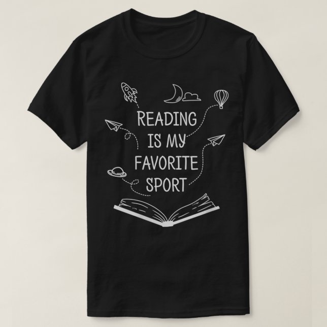 Womens Reading Is My Favourite Sport Read Bookworm T-Shirt (Design Front)