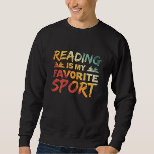 Womens Reading Is My Favourite Sport Vintage Retro Sweatshirt