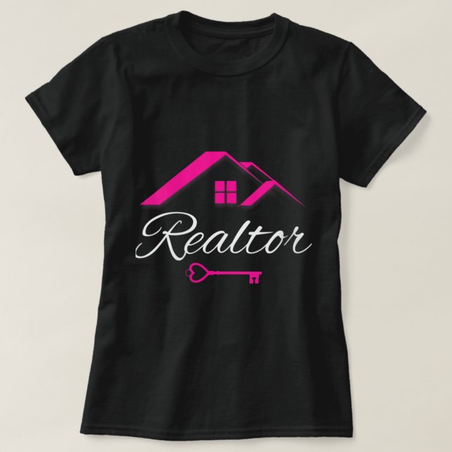 Womens Real Estate Agent Cute Realtor V-Neck  T-Shirt (Design Front)