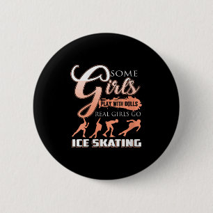 Womens Real Girls Race Hard On The Rink With Style 6 Cm Round Badge