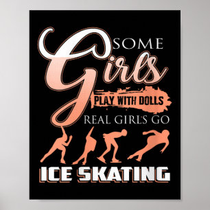 Womens Real Girls Race Hard On The Rink With Style Poster