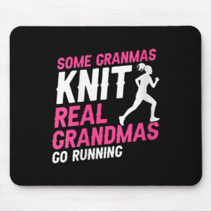 Womens Real Grandmas Who Run Funny Athletic Senior Mouse Mat