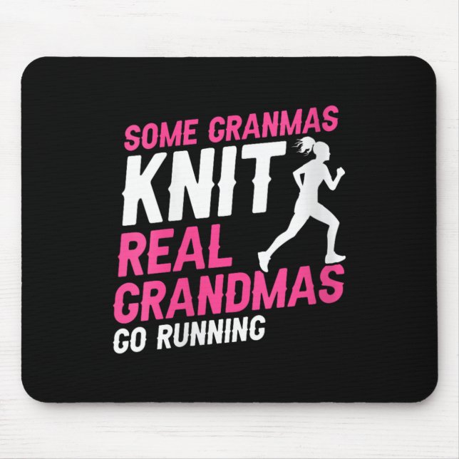Womens Real Grandmas Who Run Funny Athletic Senior Mouse Mat (Front)