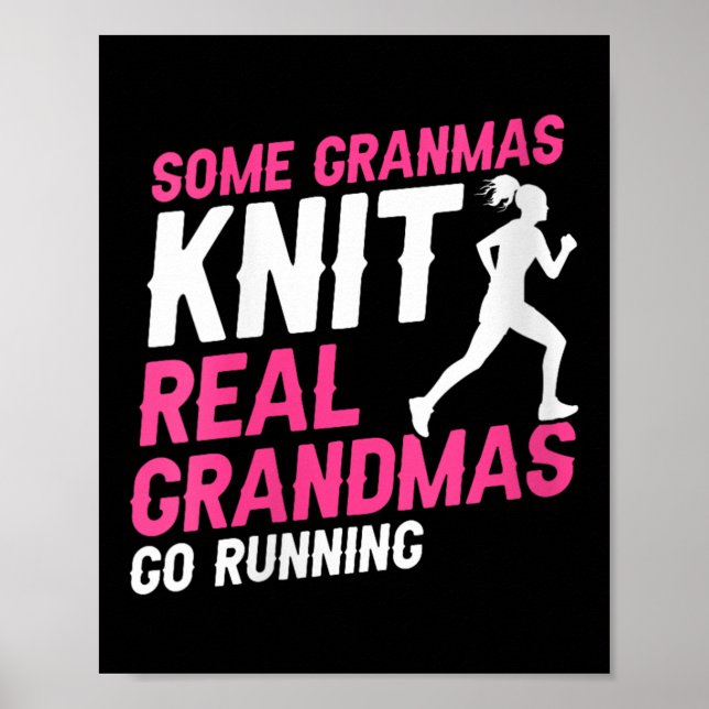 Womens Real Grandmas Who Run Funny Athletic Senior Poster (Front)