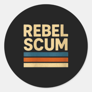 Womens Rebel S Since 1977 Clic Retro Iconic Vintag Classic Round Sticker