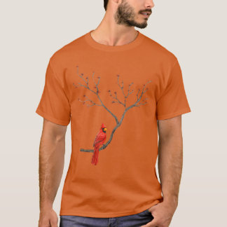 Womens Red Cardinal Bird Lovers Birdwatching Birdi T-Shirt