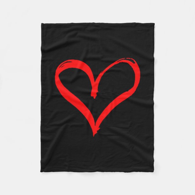 Women's Red Heart Funny Cute Design For Men Women  Fleece Blanket (Front)