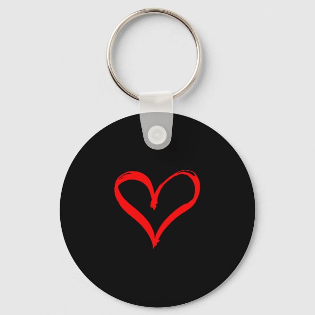 Women's Red Heart Funny Cute Design For Men Women  Key Ring (Front)