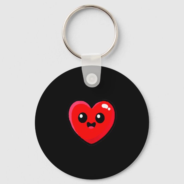 Women's Red Heart Funny Cute Design For Men Women  Key Ring (Front)