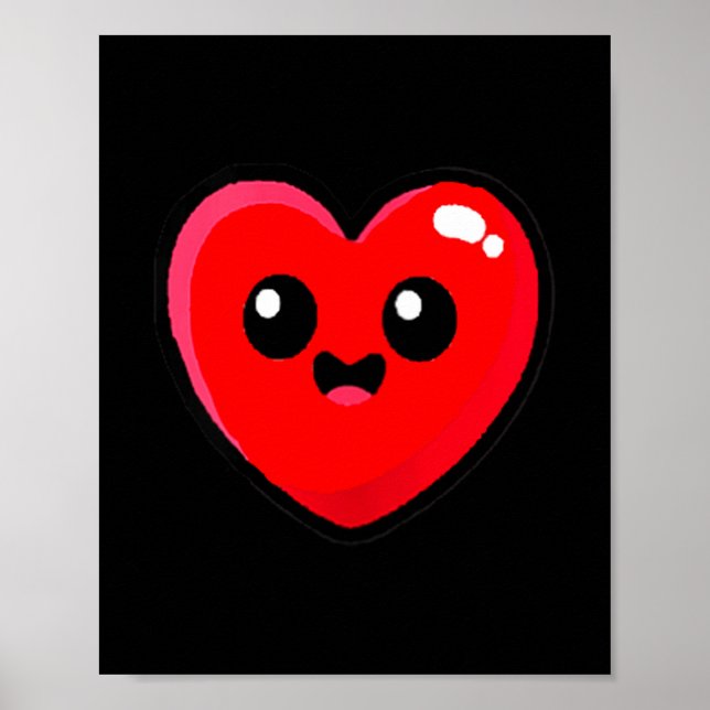 Women's Red Heart Funny Cute Design For Men Women  Poster (Front)