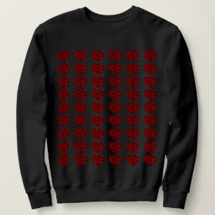 Women's Red Hearts Black Sweatshirt