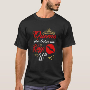 Womens Red Lips Queens Are Born On May 20Th Taurus T-Shirt