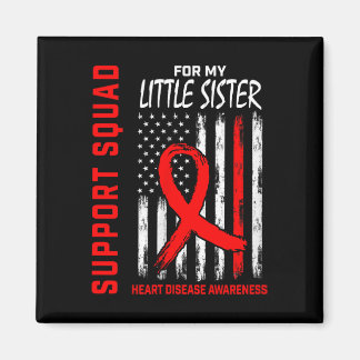 Womens Red Little Sister Heart Disease Awareness F Magnet