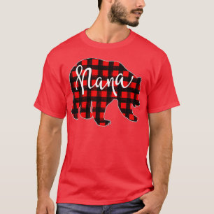 Womens Red Plaid Nana Bear Matching Family Christm T-Shirt