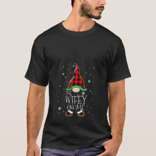 Womens Red Plaid The Wifey Gnome Funny Family Chri T-Shirt