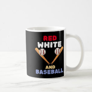 Women's red white and baseball patriotic bat ball coffee mug