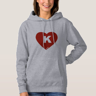 Women's Red & White K-Heart Hoodie