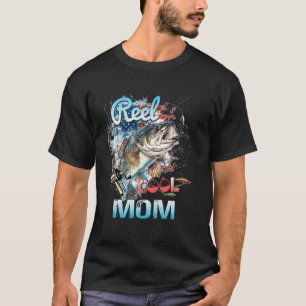 Womens Reel Cool Mum American Flag Funny Uncle Fis T-Shirt