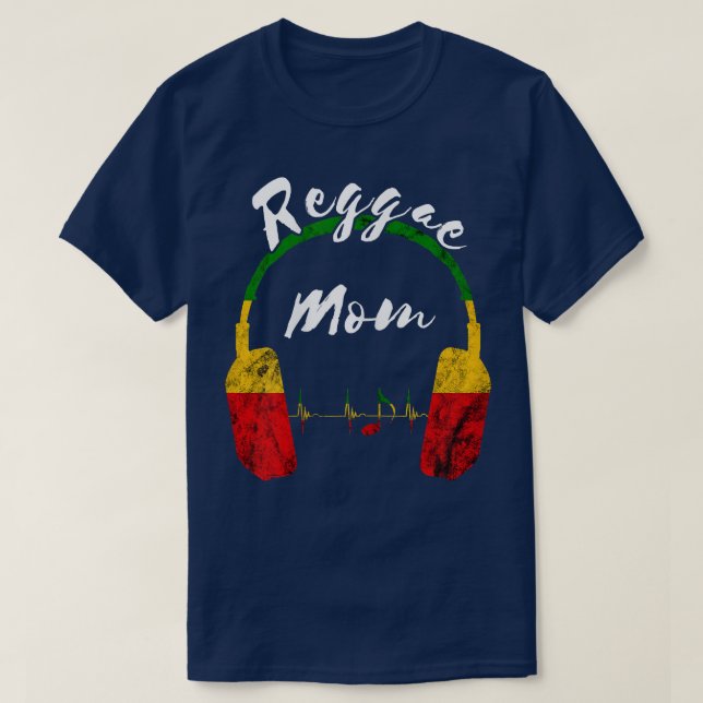 Womens Reggae Mum Rastafari Roots Music Headphones T-Shirt (Design Front)