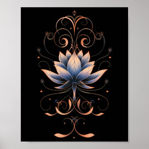 Womens Reiki Lotus Flower New Age Meditation Yoga Poster