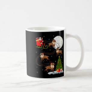 Womens Reindeer Santa Sleigh Flying Funny Magical  Coffee Mug