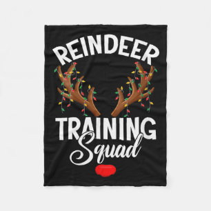 Womens Reindeer Training Squad Team Running Family Fleece Blanket
