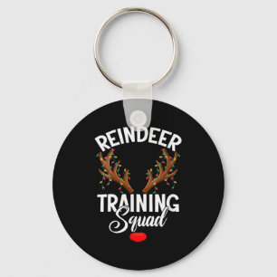 Womens Reindeer Training Squad Team Running Family Key Ring