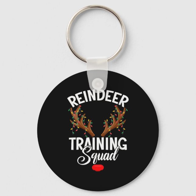 Womens Reindeer Training Squad Team Running Family Key Ring (Front)