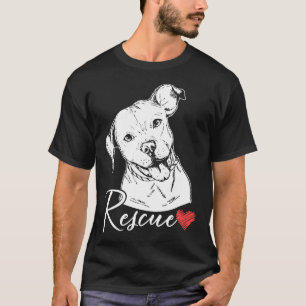 Womens Rescue Love Smiling Pit Bull Pittie Pitbull T-Shirt