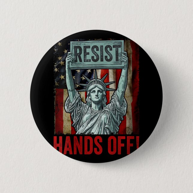 Womens Resist Resistance Statue Of Liberty Hands O 6 Cm Round Badge (Front)