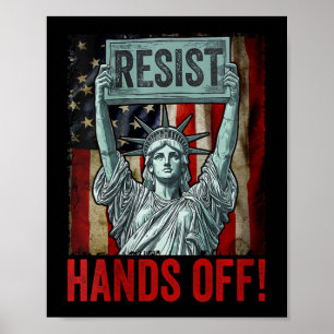 Womens Resist Resistance Statue Of Liberty Hands O Poster