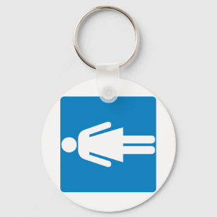 Women's Restroom Highway Sign Key Ring