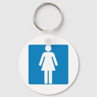 Women's Restroom Highway Sign Key Ring