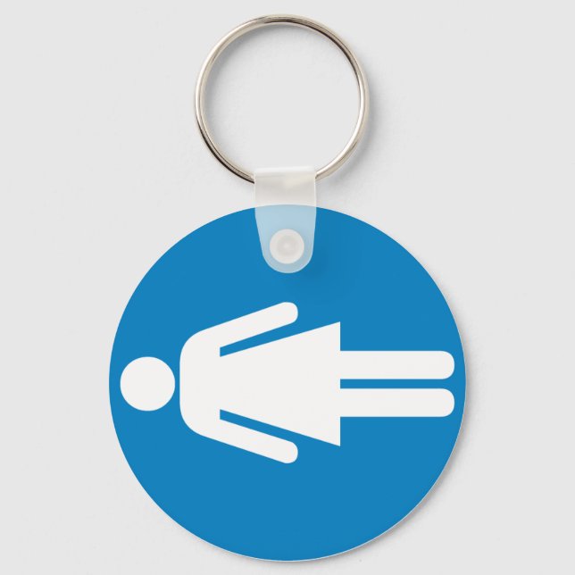 Women's Restroom Highway Sign Key Ring (Front)