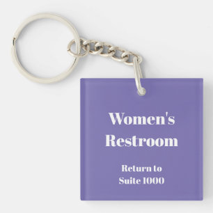 Women's Restroom Return To Suite Number Template Key Ring