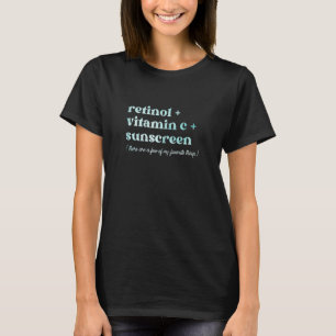 Womens Retinol Vitamin C And Sunscreen Aesthetic E T-Shirt