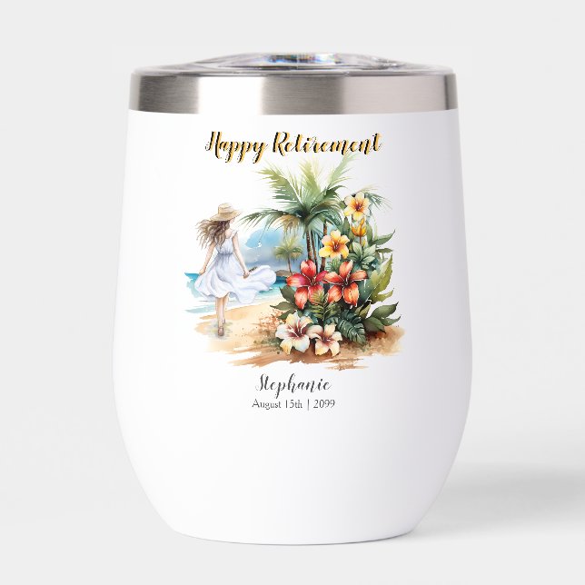 Women's Retirement Beach Aloha Flowers Party (Front)