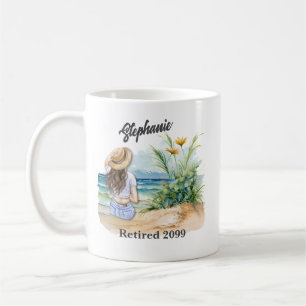 Women's Retirement Beach Theme Elegant Flower Coffee Mug