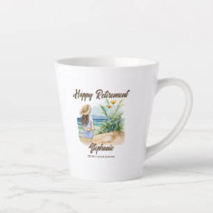 Women's Retirement Beach Theme Elegant Woman Latte Mug