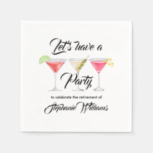 Women's retirement cocktail summer party napkin