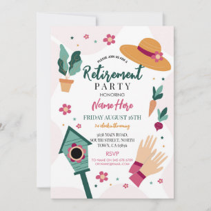 Women's Retirement Dinner Party Gardening Invitation