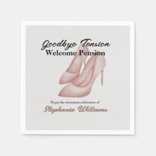 Women's Retirement Goodbye Tension Office Heels Napkin